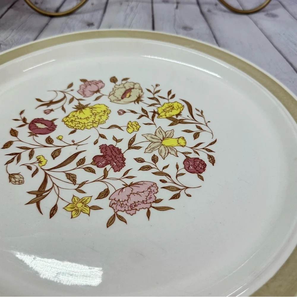 vtg unbranded unmarked Floral Patterned serving platter Plate cottagecore